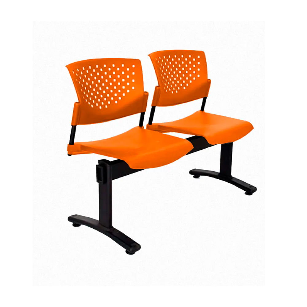 Banqueta De Espera Butterfly En - 2 Asientos Naranja Ofideas