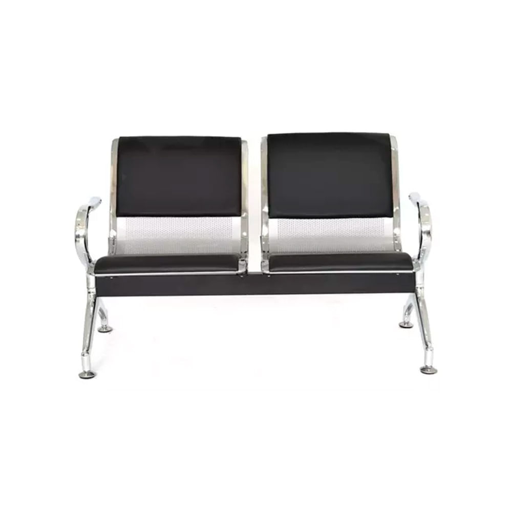 Tandem De Espera Aeropuerto Semi Tapiz Negro 2 Asientos Ofideas