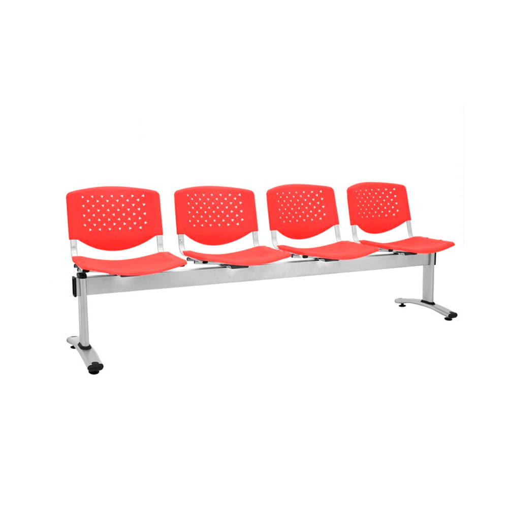 Tándem - Butaca De Espera Prisma Eg Rojo 4 Asientos Ofideas