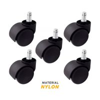Pack 5 Ruedas Garruchas Giratorias Nylon Para Sillas De Oficina Ofideas