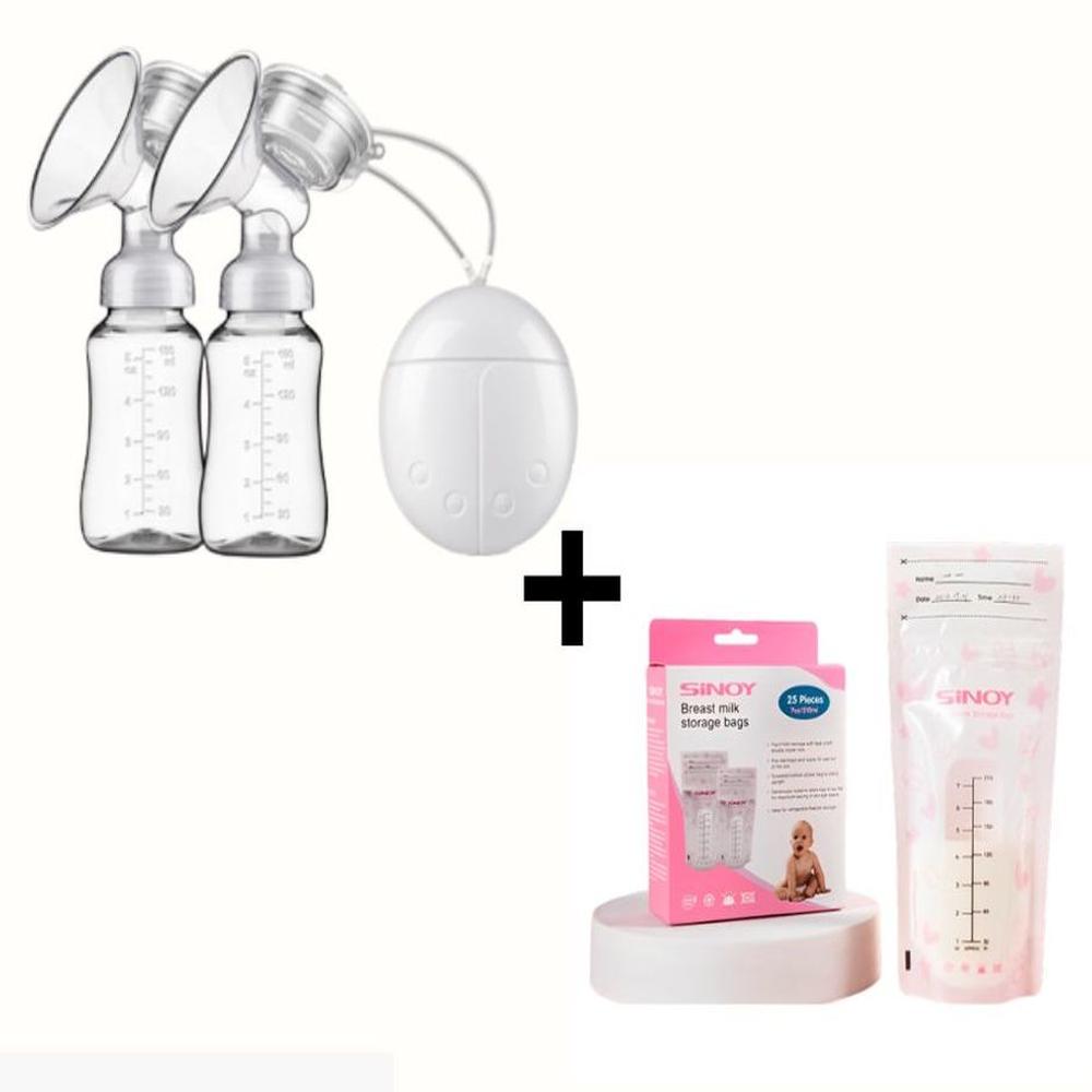 Extractor de Leche Eléctrico Doble  Bolsas Almacenadoras