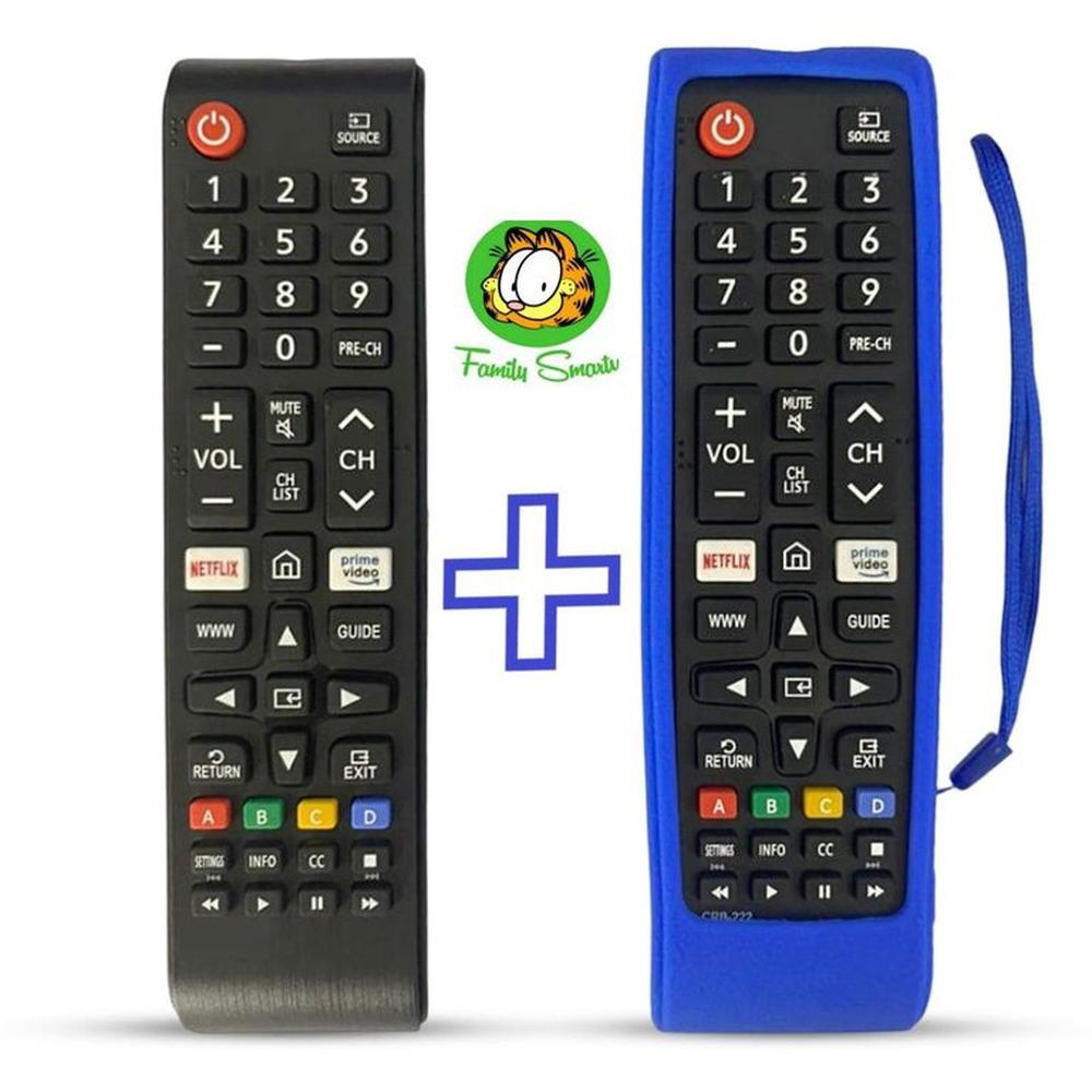 Control Remoto Genérico Para tv Samsung Botón Amazon  + Funda Azul