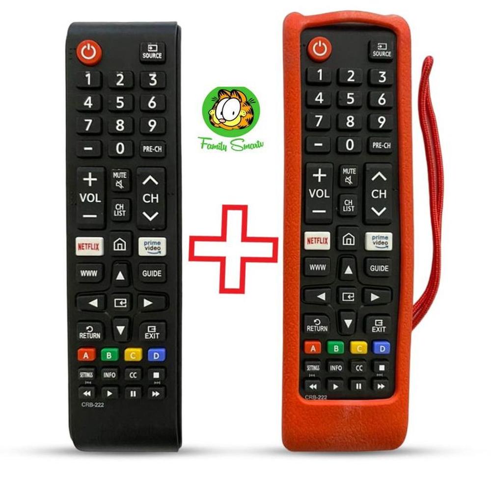 Control Remoto Generico Para tv Samsung Botón Amazon +  Funda Roja
