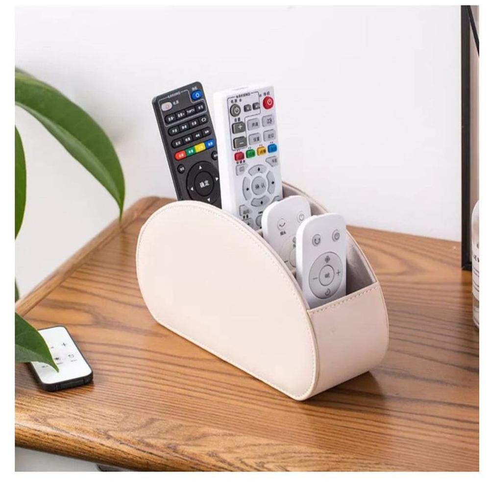 Organizador De Material de Cuero para Control Remoto beige