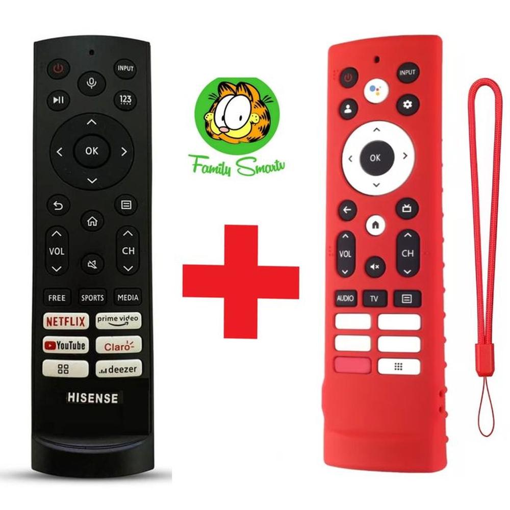 Control Remoto Para Hisense Smart Tv 2022 + Funda Roja