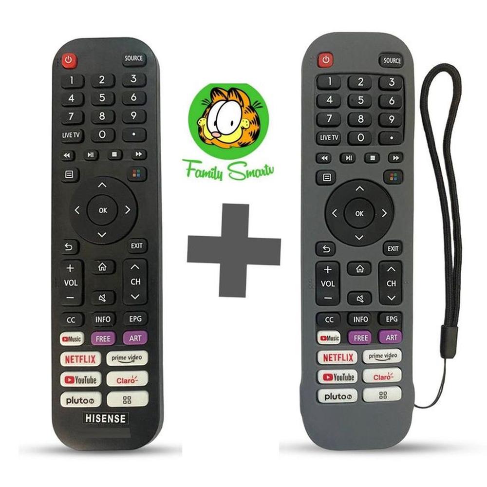 Control Remoto Hisense Smart Tv Pequeño + Funda Plomo