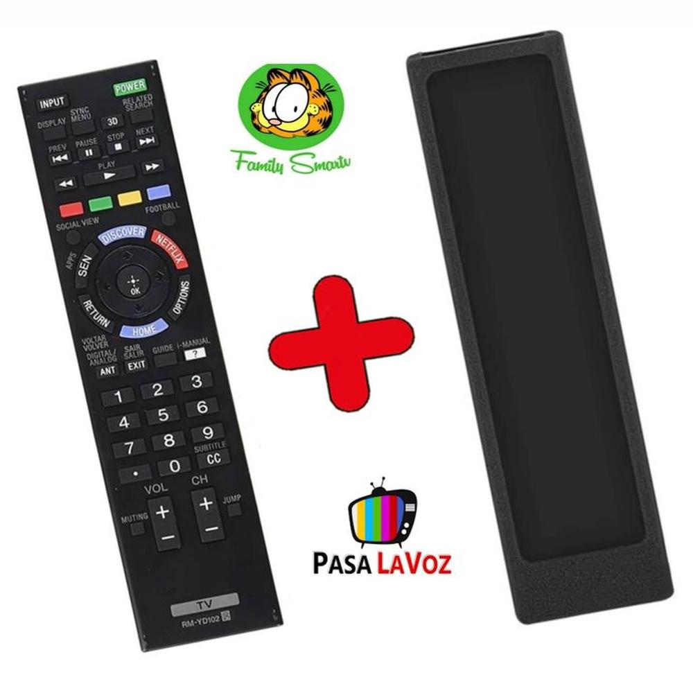 Control Remoto Sony Smart Tv Bravia Led 3d Funda Negra