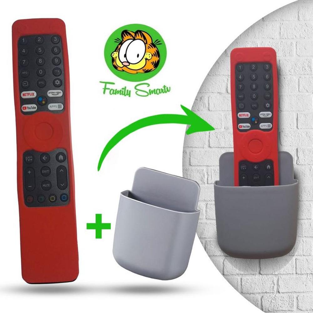 Funda para Control Tv Xiaomi XMRM-ML MI TV Q2 Rojo + soporte