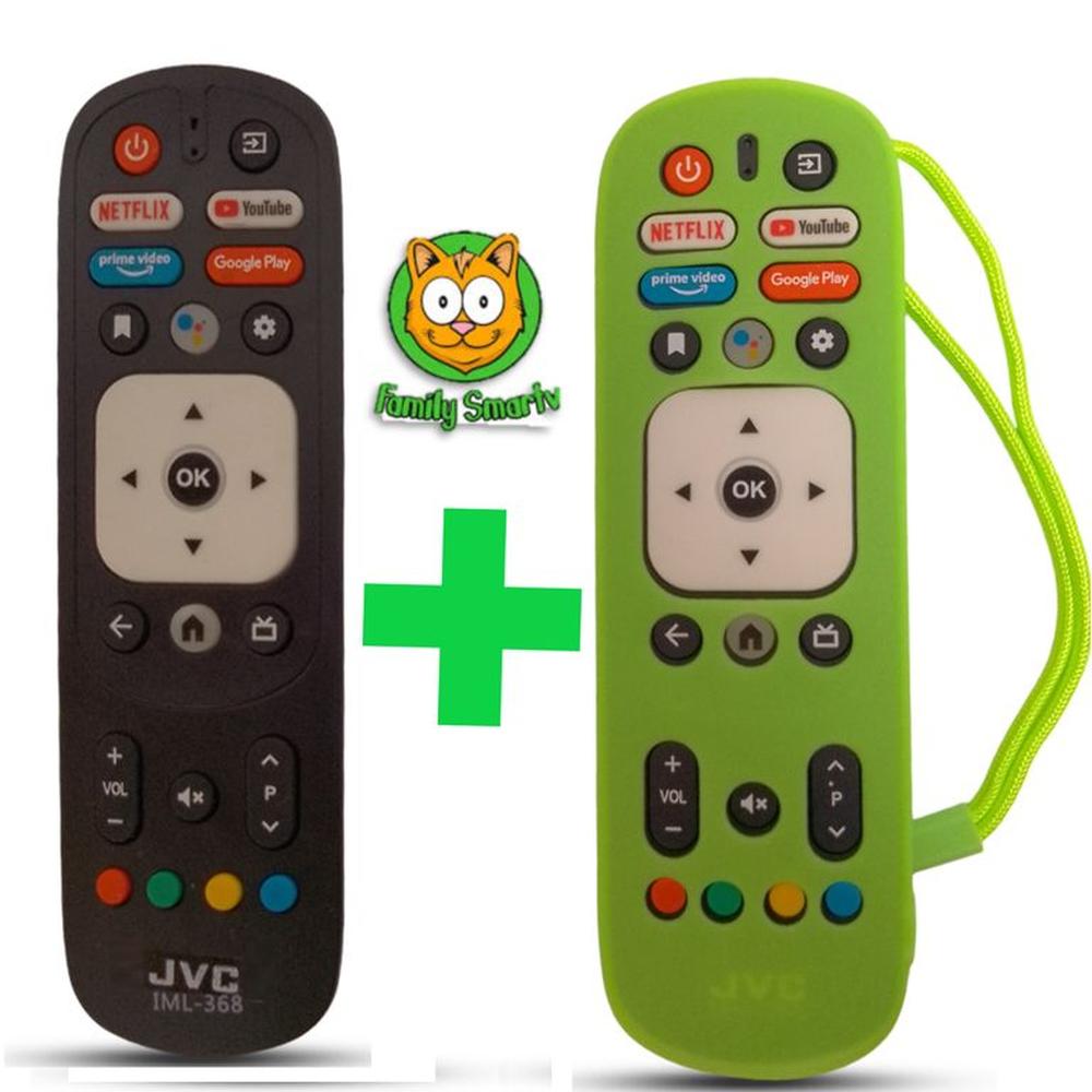 Control Remoto para Jvc Smart Tv RM-C3287 + Funda Silicona Verde