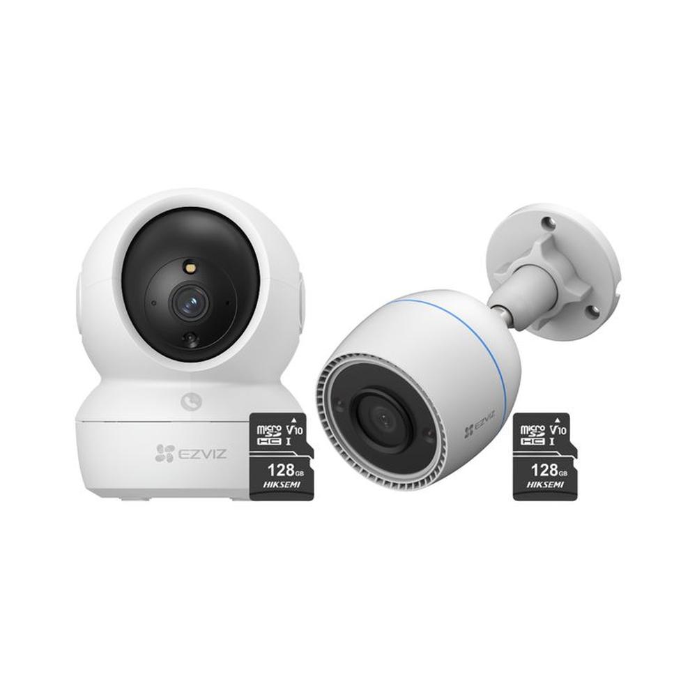 Kit de cámaras de seguridad inteligente H6C Full HD + H3C 2MP + 128SD - Ezviz
