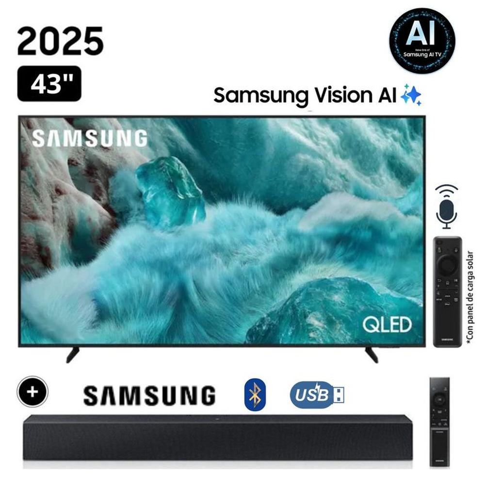 Televisor Samsung QLED 43"" Visión AI Smart TV QN43Q7FAAGXPE + Soundbar HW C400