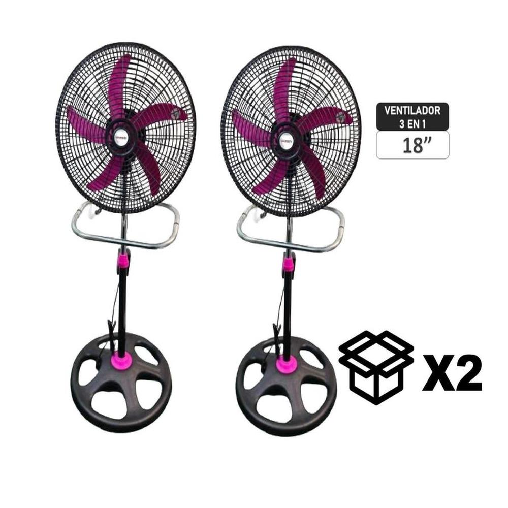 Ventilador Marykey MK-18503P 3 en 1 de 18"" 2 und. x Caja color Rosado