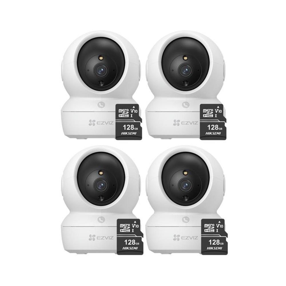 Cámara De Seguridad H6C PRO Full Hd Pack de 4 + Memoria SD 128 gb - Ezviz