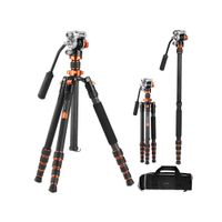 Trípode monopie de fibra de carbono O255C4+FH-03 K&F Concept KF09.158