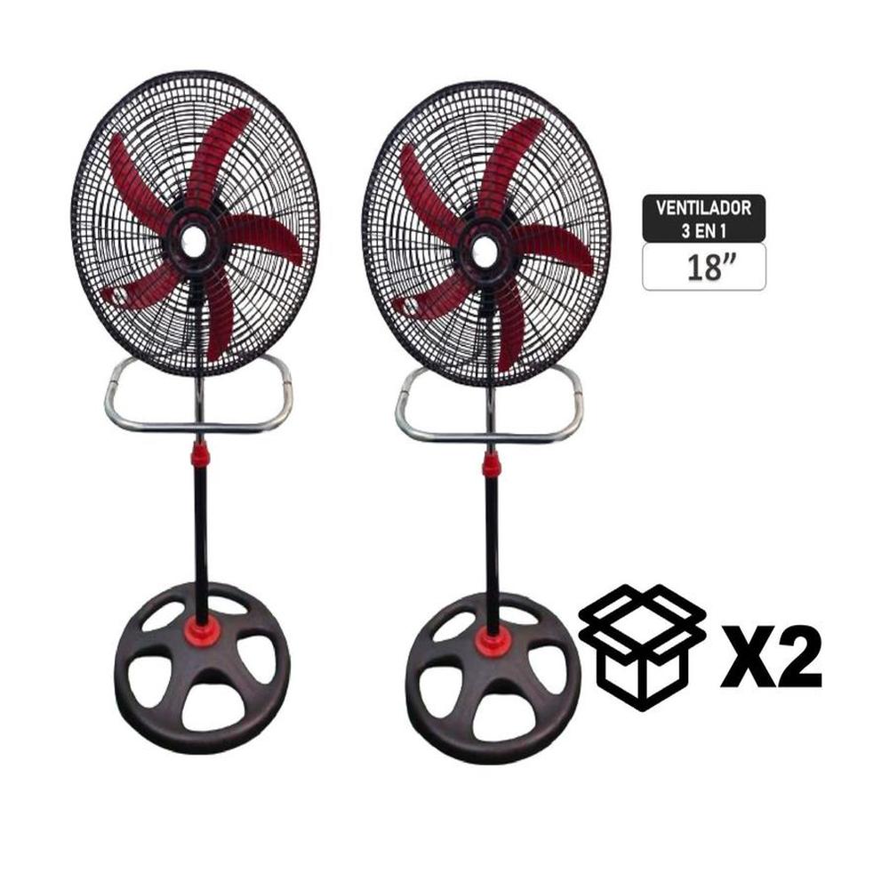 Ventilador Marykey MK-18503P 3 en 1 de 18"" 2 U.N por caja color Rojo