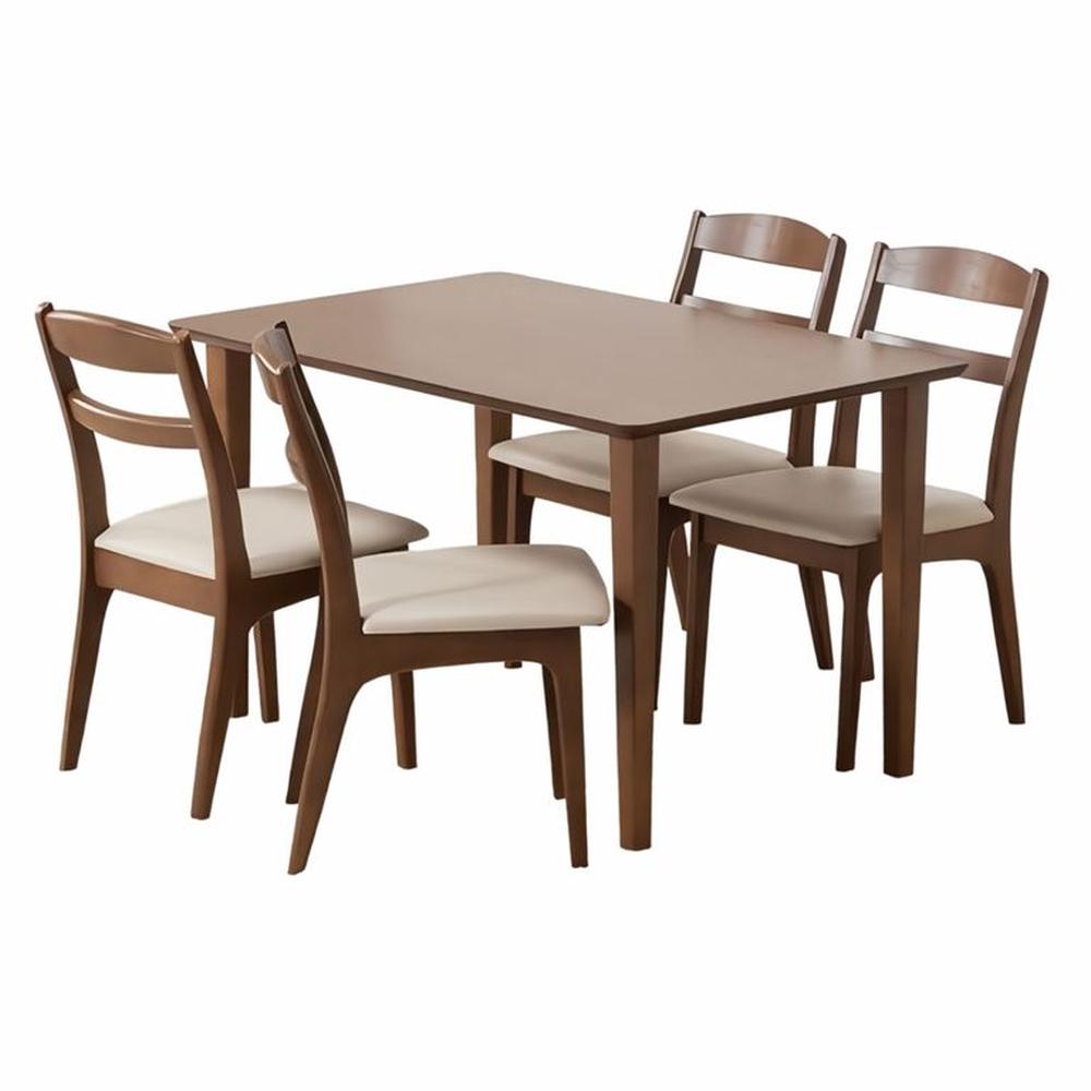JUEGO DE COMEDOR 4 SILLAS MAHAL BEIGE CLARO