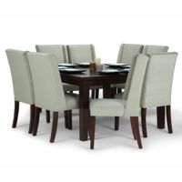 JUEGO DE COMEDOR 8 SILLAS LUCAS GRIS CLARO
