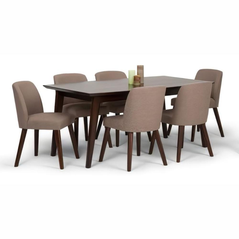 JUEGO DE COMEDOR 6 SILLAS ESTEBAN MARRON