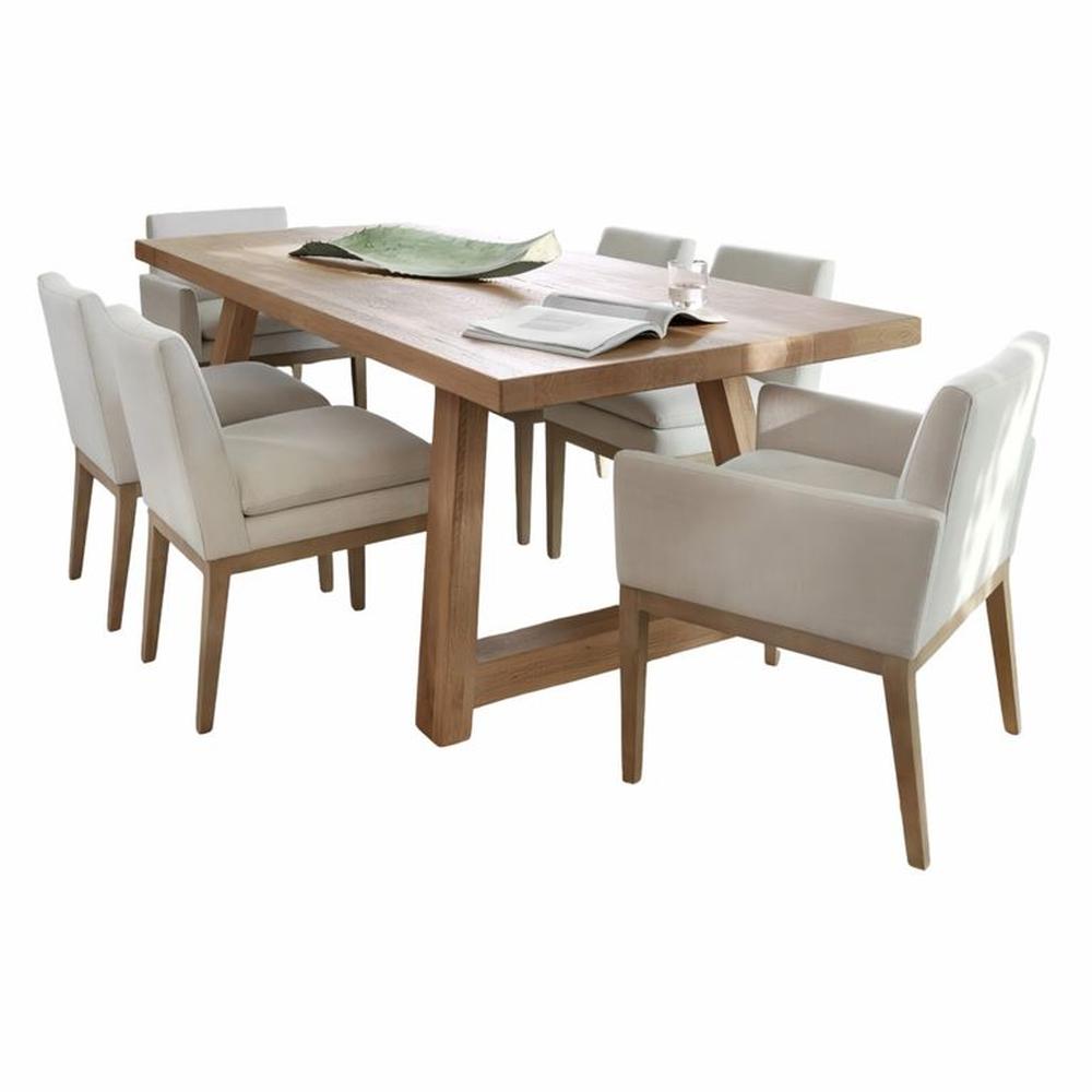 JUEGO DE COMEDOR 6 SILLAS OLIVIA BEIGE CLARO