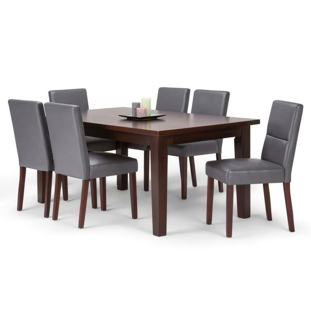 JUEGO DE COMEDOR 6 SILLAS SANTIAGO GRIS OSCURO