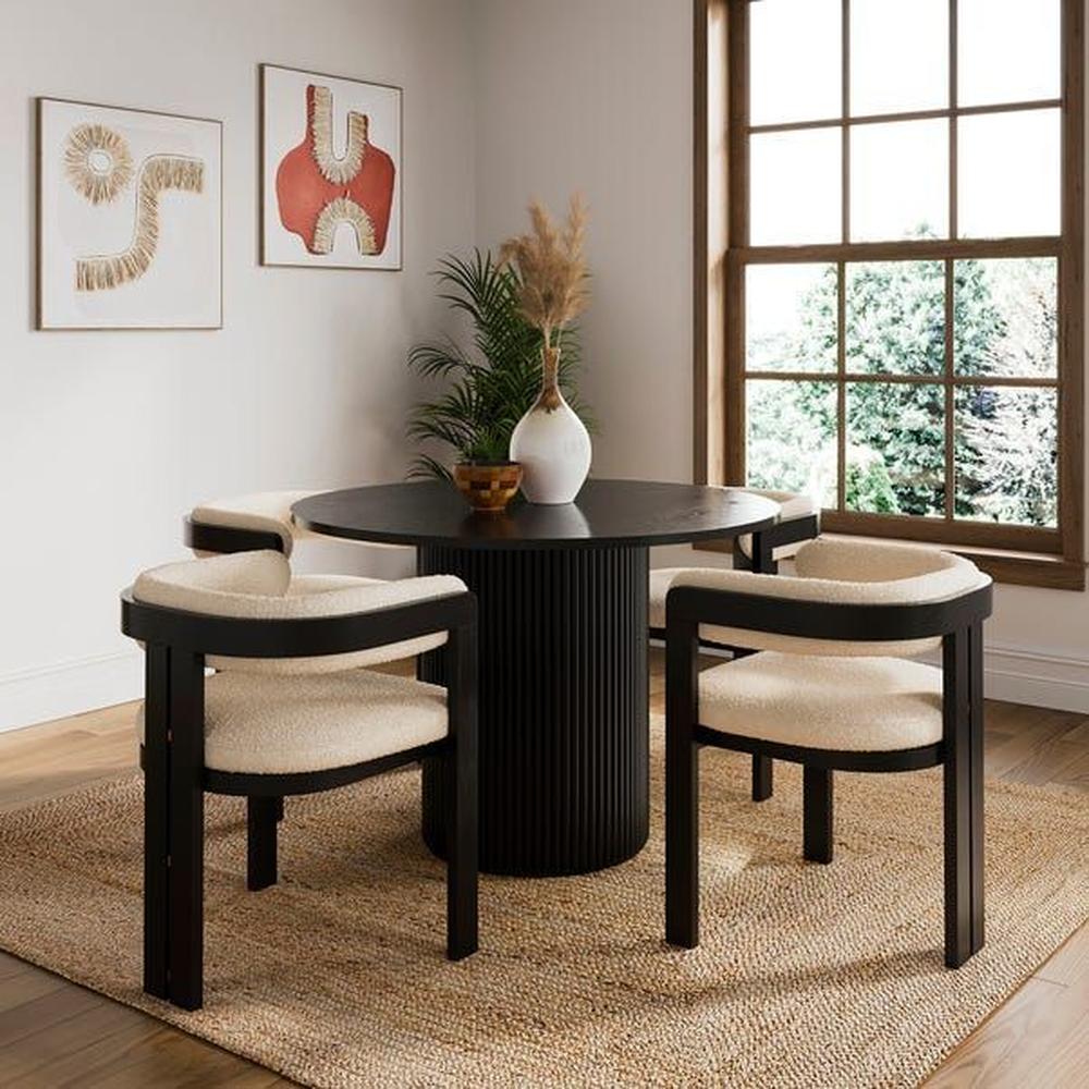 JUEGO DE COMEDOR 4 SILLAS MICAELA NEGRO JUEGO DE COMEDOR 4 SILLAS MICAELA NEGRO