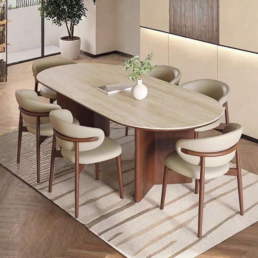 JUEGO DE COMEDOR 6 SILLAS LUNA BEIGE