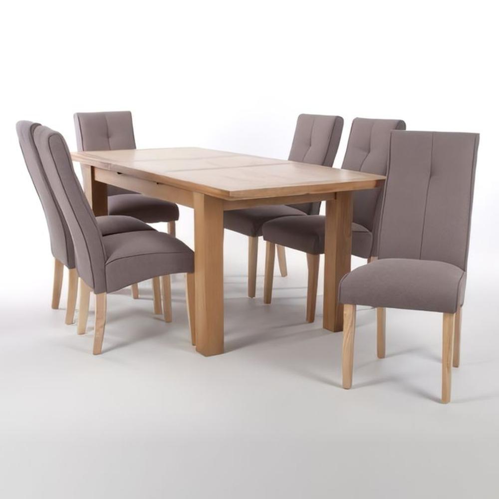 JUEGO DE COMEDOR 6 SILLAS ISIDORA BEIGE OSCURO