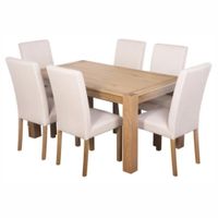 JUEGO DE COMEDOR 6 SILLAS BIANCA MARFIL