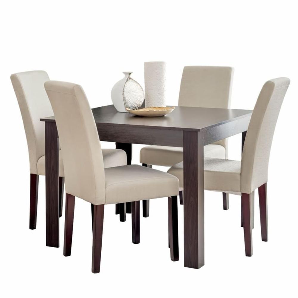 JUEGO DE COMEDOR 4 SILLAS AITANA BEIGE CLARO