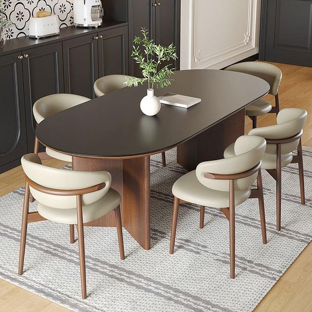 JUEGO DE COMEDOR 6 SILLAS LUNA NOGAL