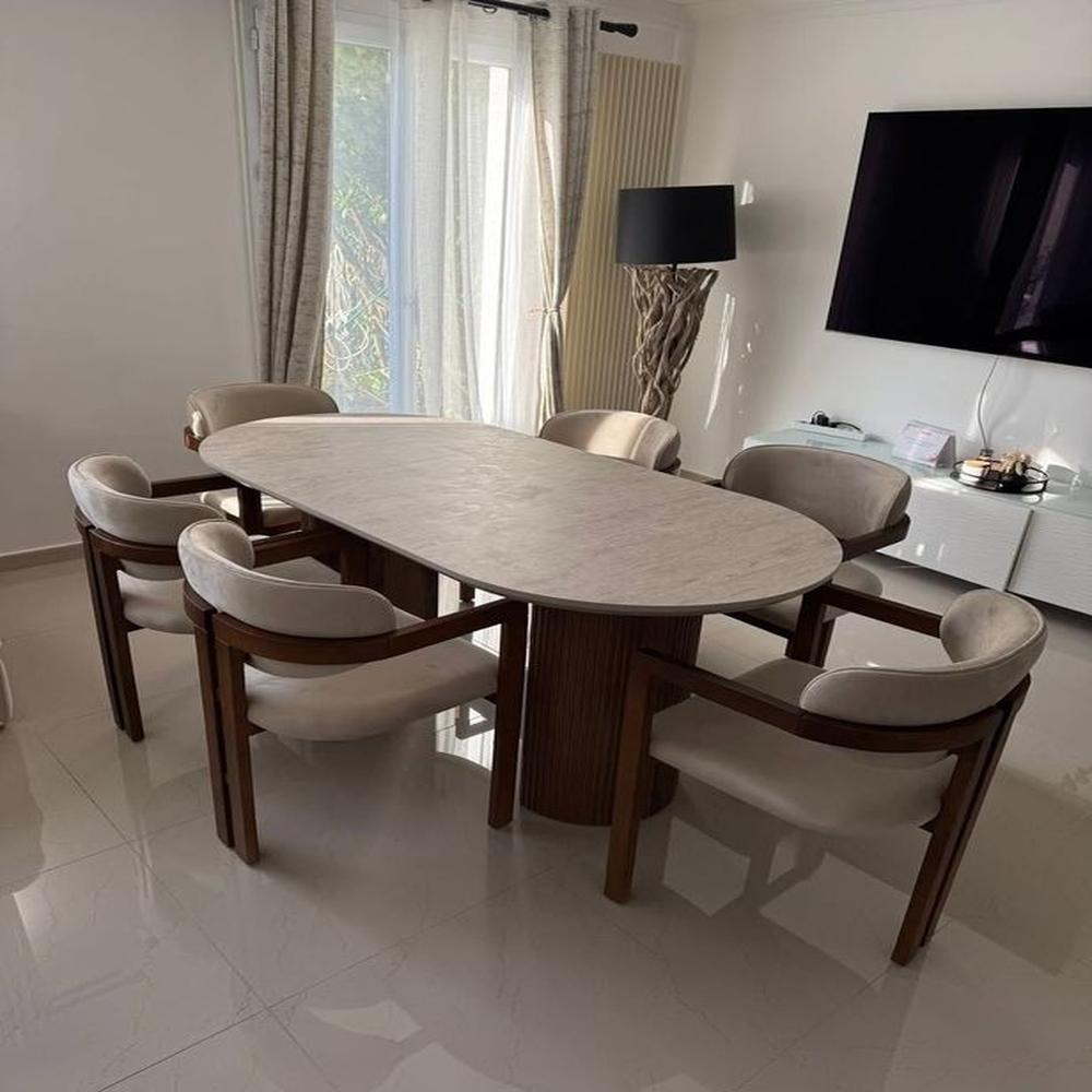 JUEGO DE COMEDOR 6 SILLAS GRETA MARRON OSCURO