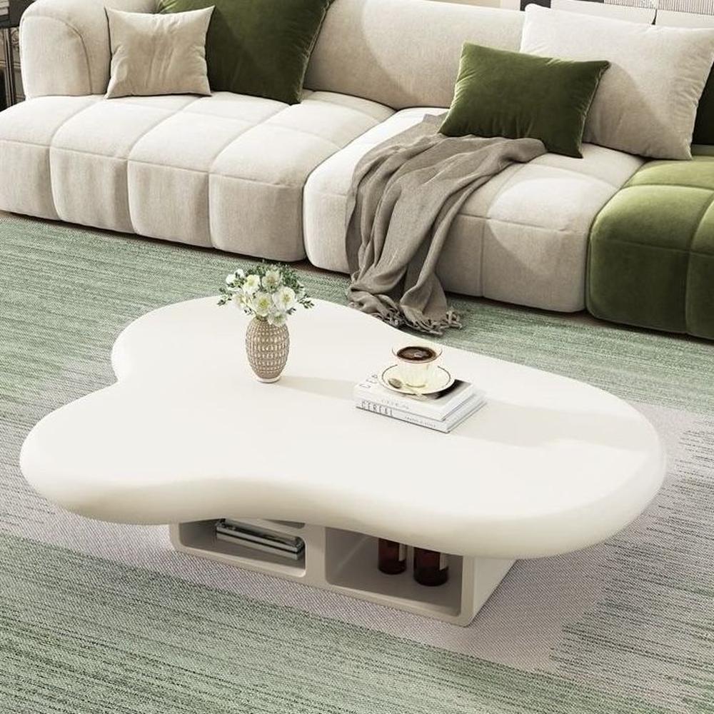 MESA DE CENTRO VELLUTO MARFIL