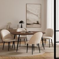 JUEGO DE COMEDOR 4 SILLAS MARTHA BEIGE CLARO