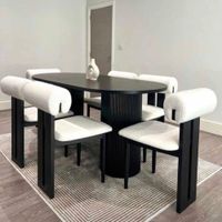 JUEGO DE COMEDOR 6 SILLAS SALOME NOGAL OSCURO