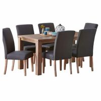 JUEGO DE COMEDOR 6 SILLAS CARRIE GRIS