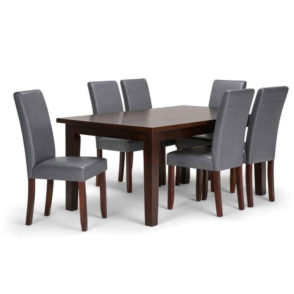 JUEGO DE COMEDOR 6 SILLAS CAROLINA GRIS OSCURO