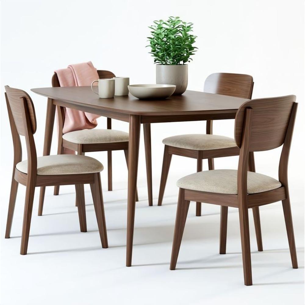 JUEGO DE COMEDOR 4 SILLAS ORIANA BEIGE CLARO