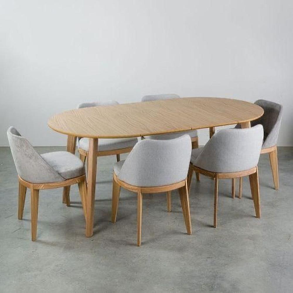 JUEGO DE COMEDOR 6 SILLAS ANNE GRIS