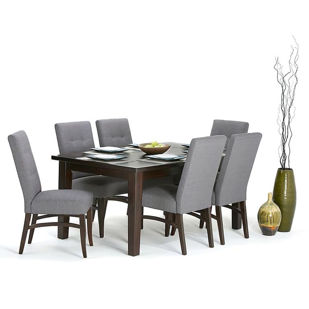 JUEGO DE COMEDOR 6 SILLAS LESLIE GRIS OSCURO