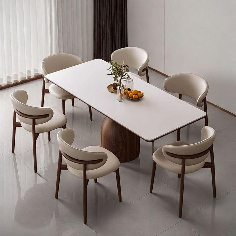 JUEGO DE COMEDOR 6 SILLAS CAMILA BEIGE CLARO