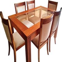 JUEGO COMEDOR 6 SILLAS CATALEYA BEIGE