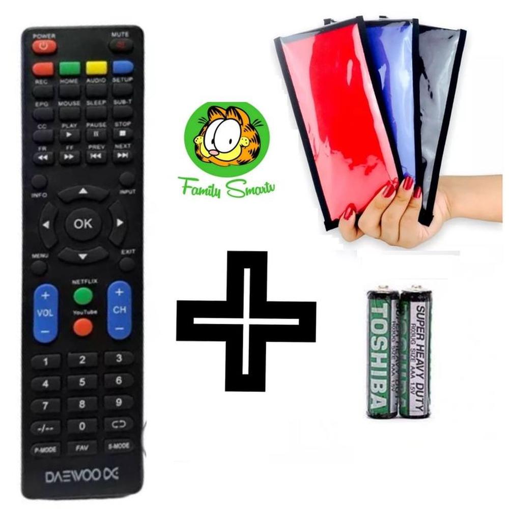 Control Remoto Daewo Para tv Smart Con Tecla Azul Pilas Funda
