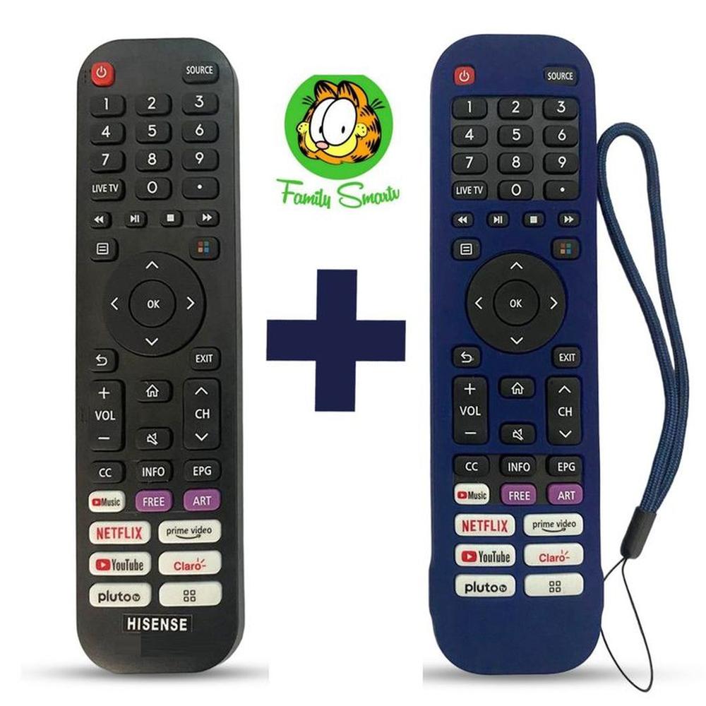 Control Remoto  Hisense Smart Tv Pequeño + Funda Azul Marino