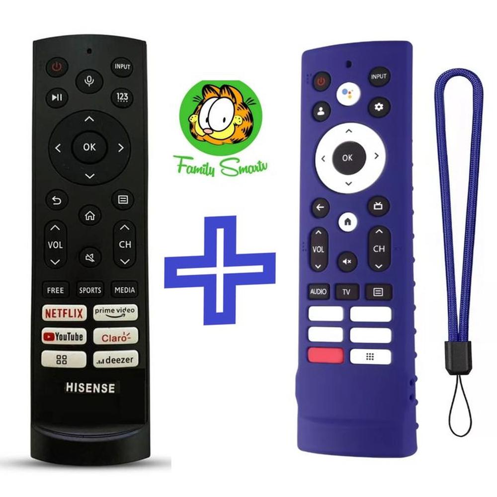 Control Remoto Para Hisense Smart Tv 2022 + Funda Azul Marino