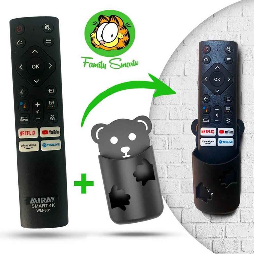 Control Remoto Miray Smart Tv 4K + Soporte Oso
