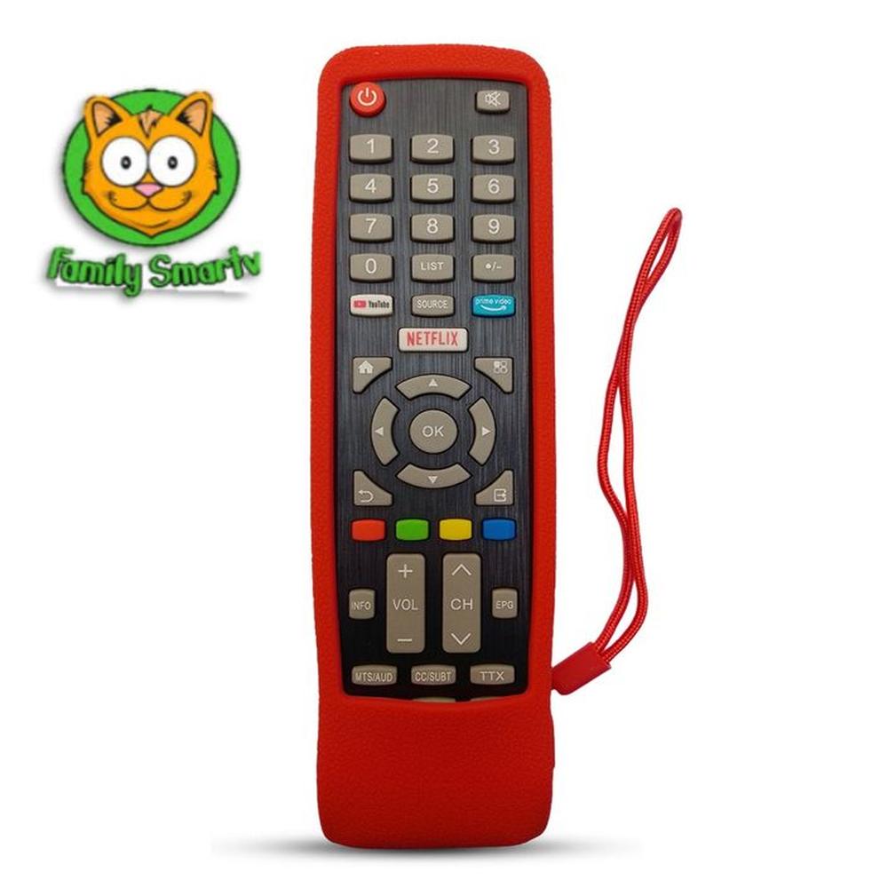 Funda para Control Remoto Tv Smart Jvc Modelo Rm-c3287 Rojo