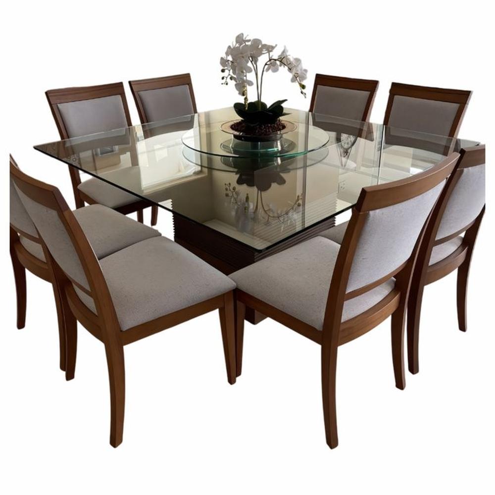 JUEGO DE COMEDOR 6 SILLAS RAFAEL BEIGE CLARO