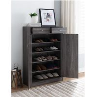 Zapatera Moderna Tomy Carbón 2 Cajones 2 Puertas R&R MUEBLES
