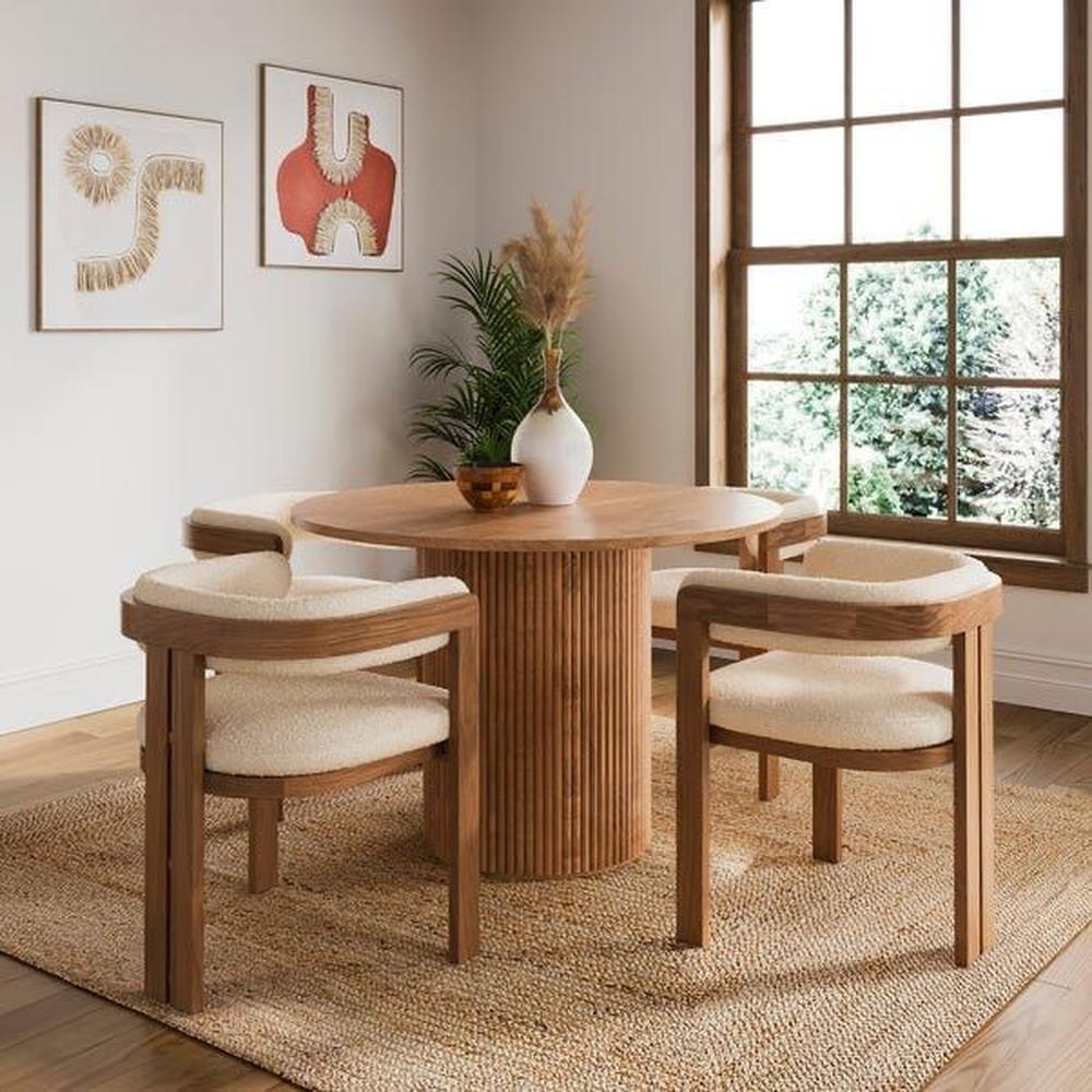 JUEGO DE COMEDOR 4 SILLAS MICAELA BEIGE CLARO