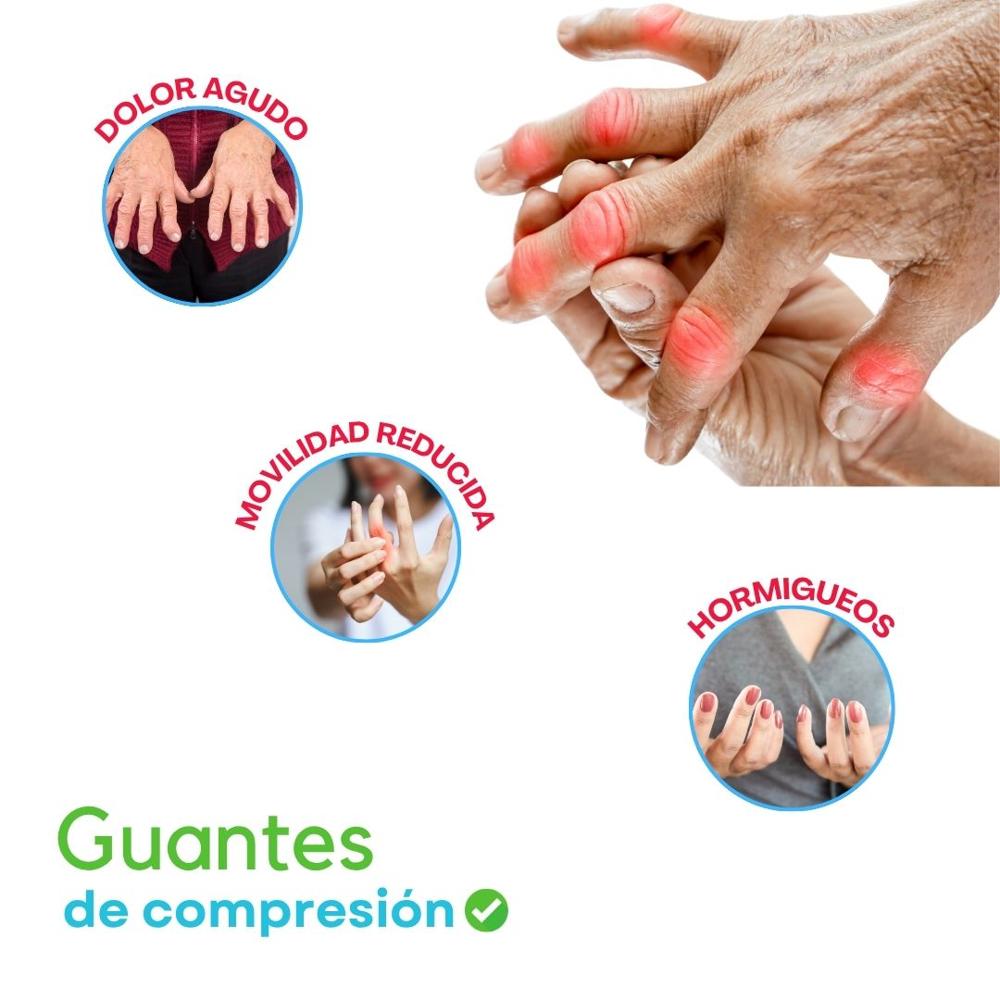 GUANTES DE COMPRESION DOLOR ARTRITIS GRIS TALLA M